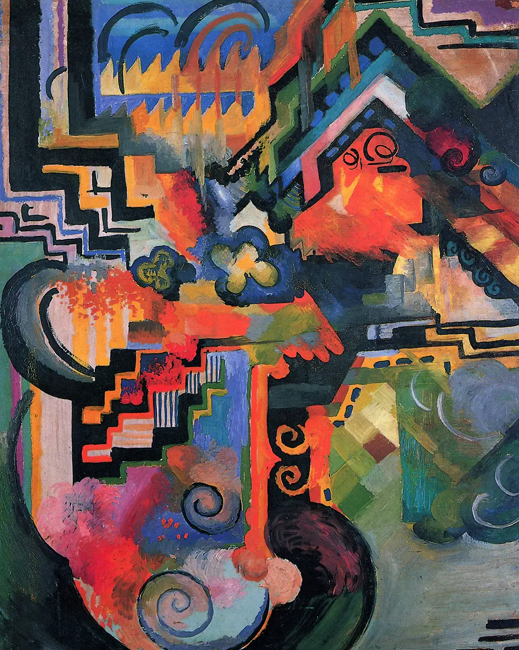 Coloured Composition (Homage to Johann Sebastian Bach) in Detail August Macke
